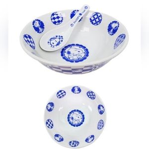 Peanuts SNOOPY Town Noodle Bowl Japanese Style Ramen Donburi Spoon Set
